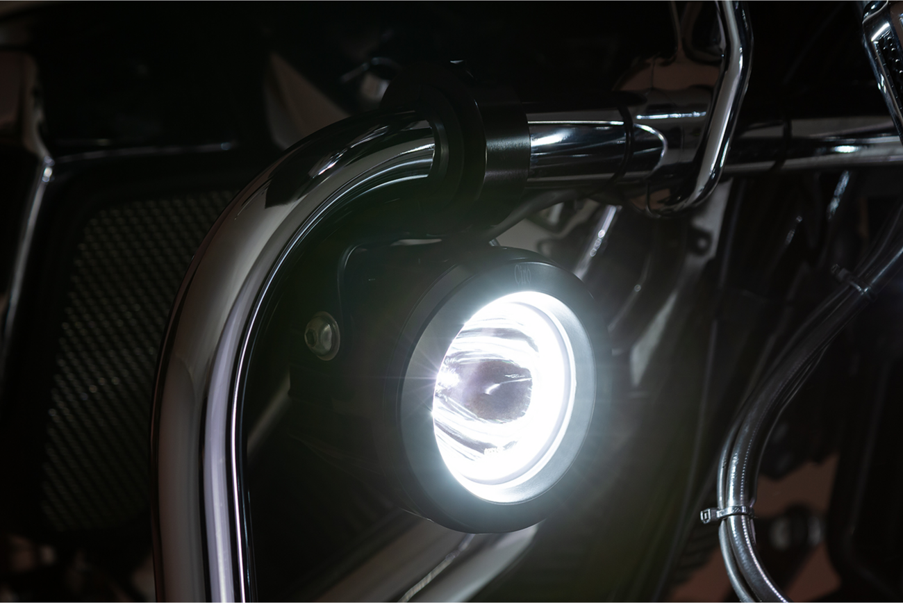 Ciro Tac-10 Light Cannon Driving Lights With 1 1/4" Mount For Harley Touring 2014-2026