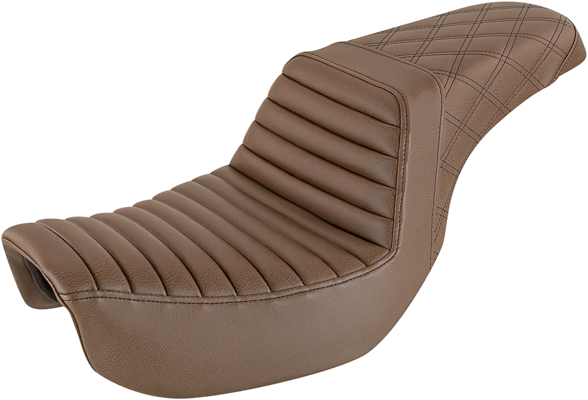 SADDLEMEN Step-Up Seat — Front Tuck-n-Roll/Rear Lattice Stitch