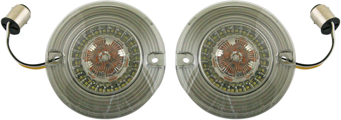 Custom dynamics Front Turn Signal - White/Amber LEDs Harley Davidson