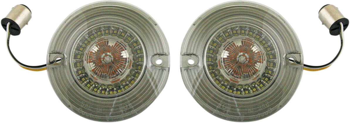 Custom dynamics Front Turn Signal - White/Amber LEDs Harley Davidson