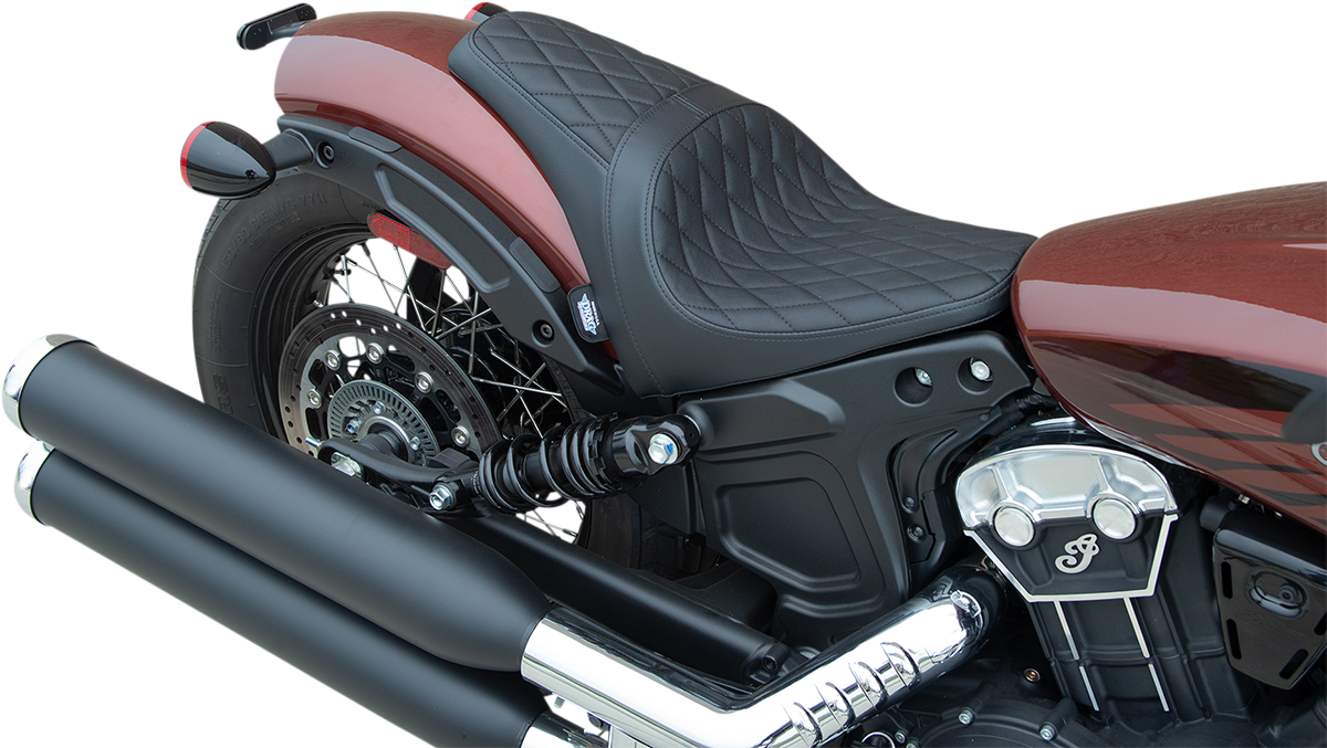 Drag specialties seats 3/4 Solo Seat - Black - Diamond Stitch - '18-'22 Scout Bobber 2018-2022 Indian Scout Bobber
