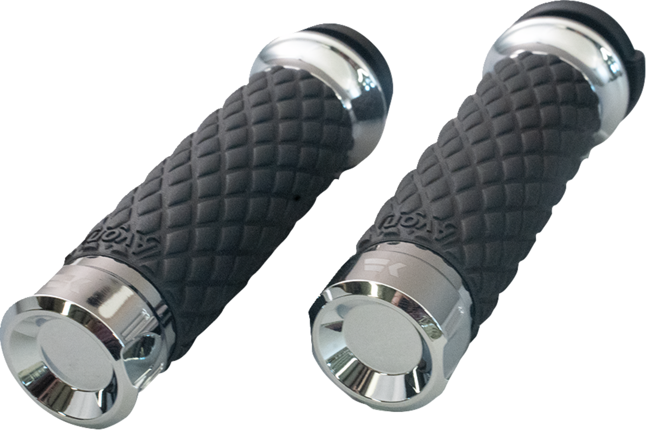 Khrome werks Klassic Grips - Custom Contour - Diamond - Chrome Harley Davidson