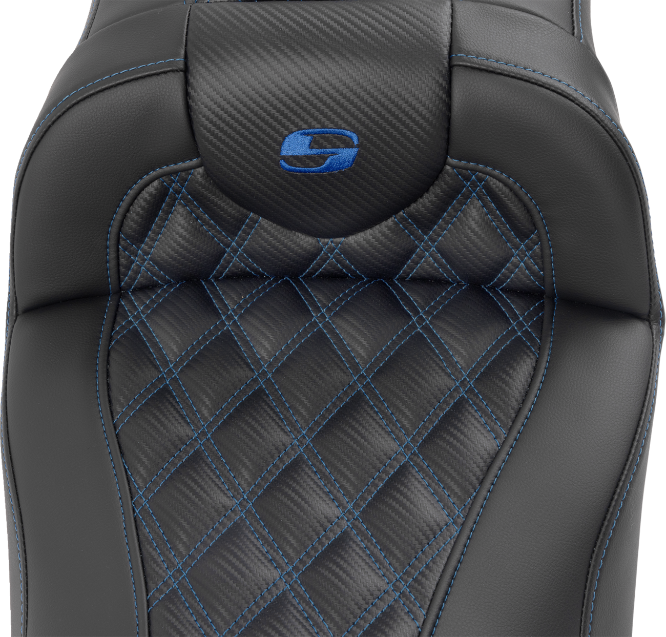 Saddlemen Roadsofa Extended Reach Seat Backrest Blue Stitch FLHX FLTR 23-24