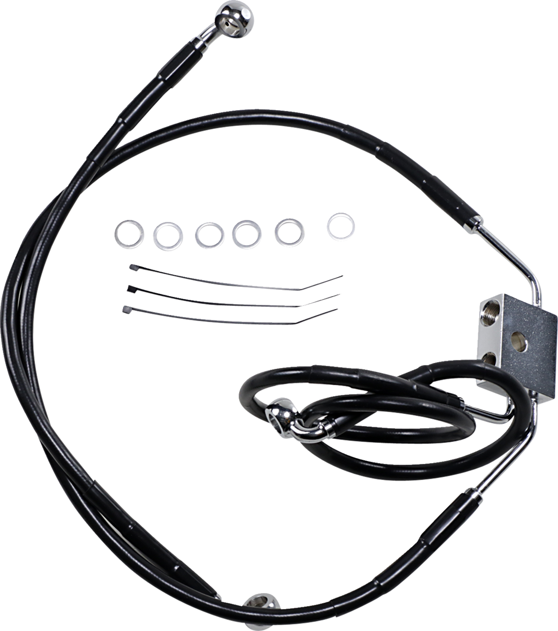Drag specialties Brake Line - Front - Black - +6" - FXDF '12-'17 2012-2017 Harley Davidson FXDF Fat Bob