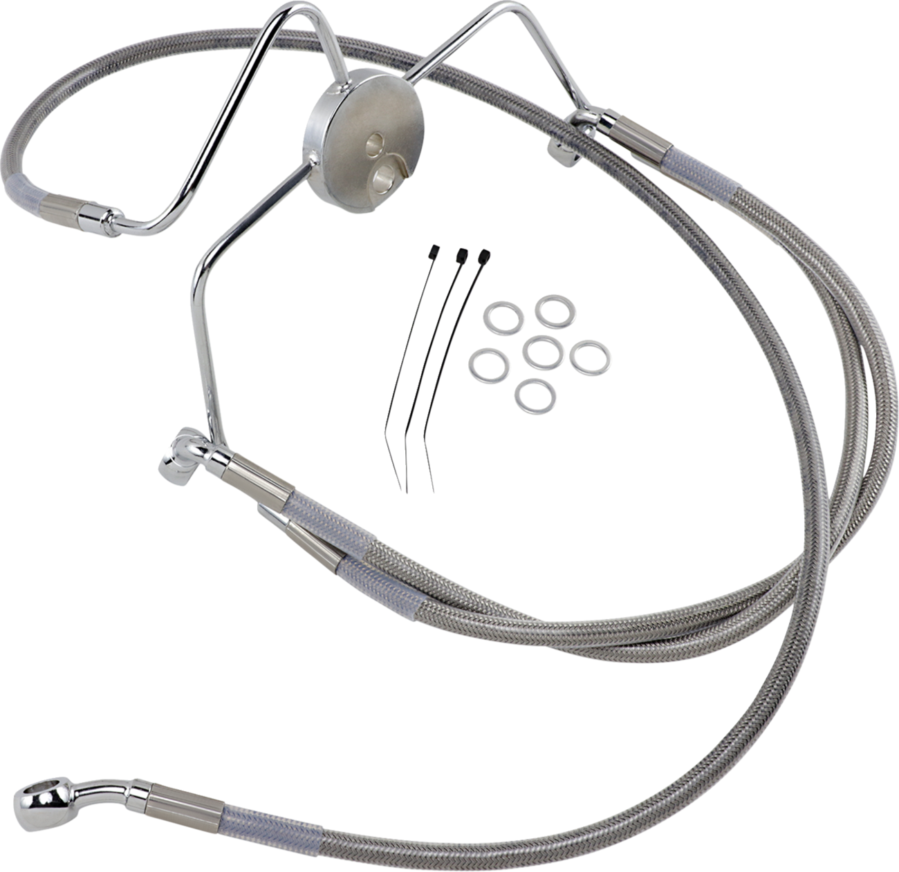 Drag specialties Brake Line - Front - +6" - Stainless Steel Harley Davidson