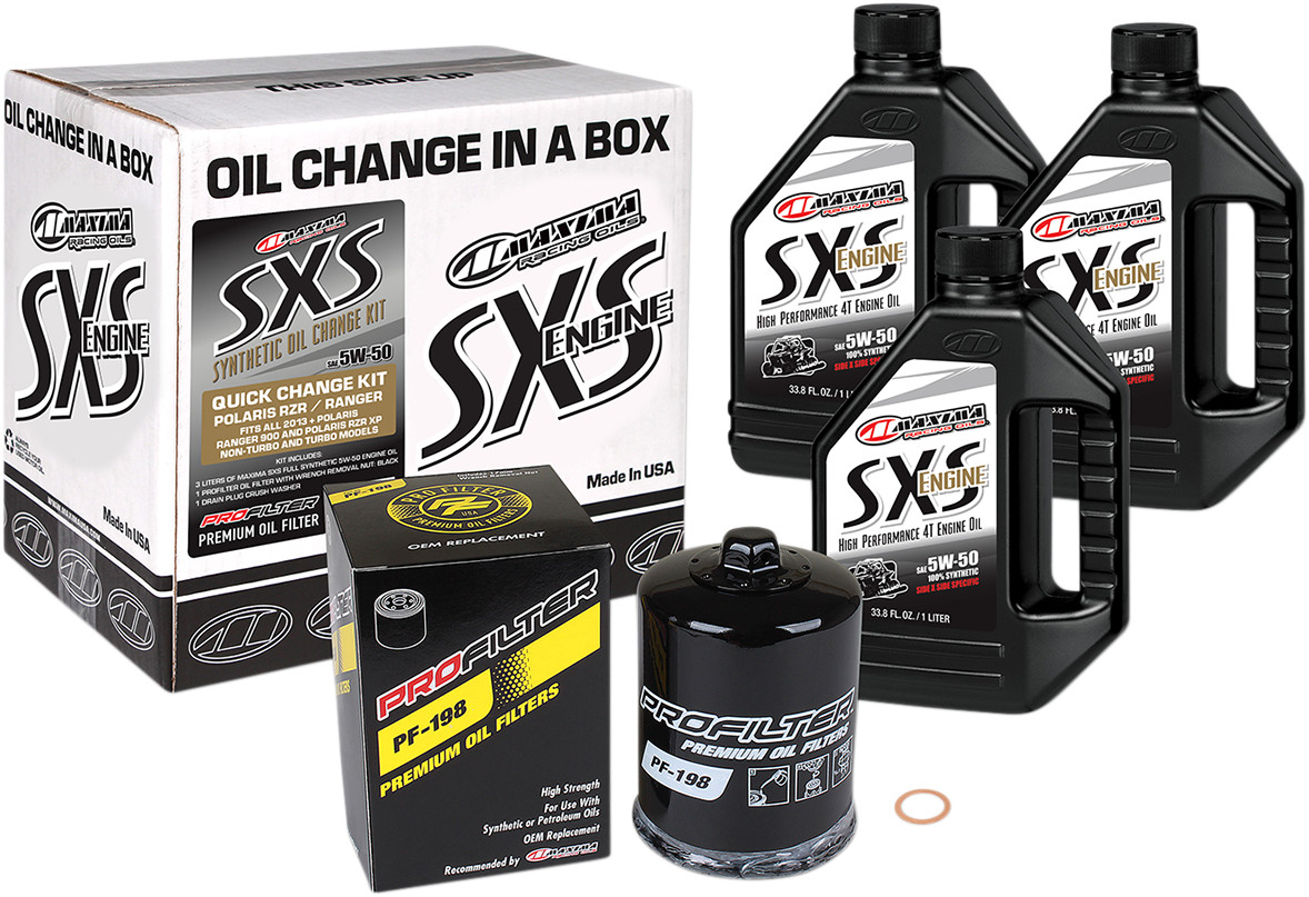 Maxima SxS Full Synthetic Quick Change Oil Kit Polaris Ranger / RZR 2013-2021