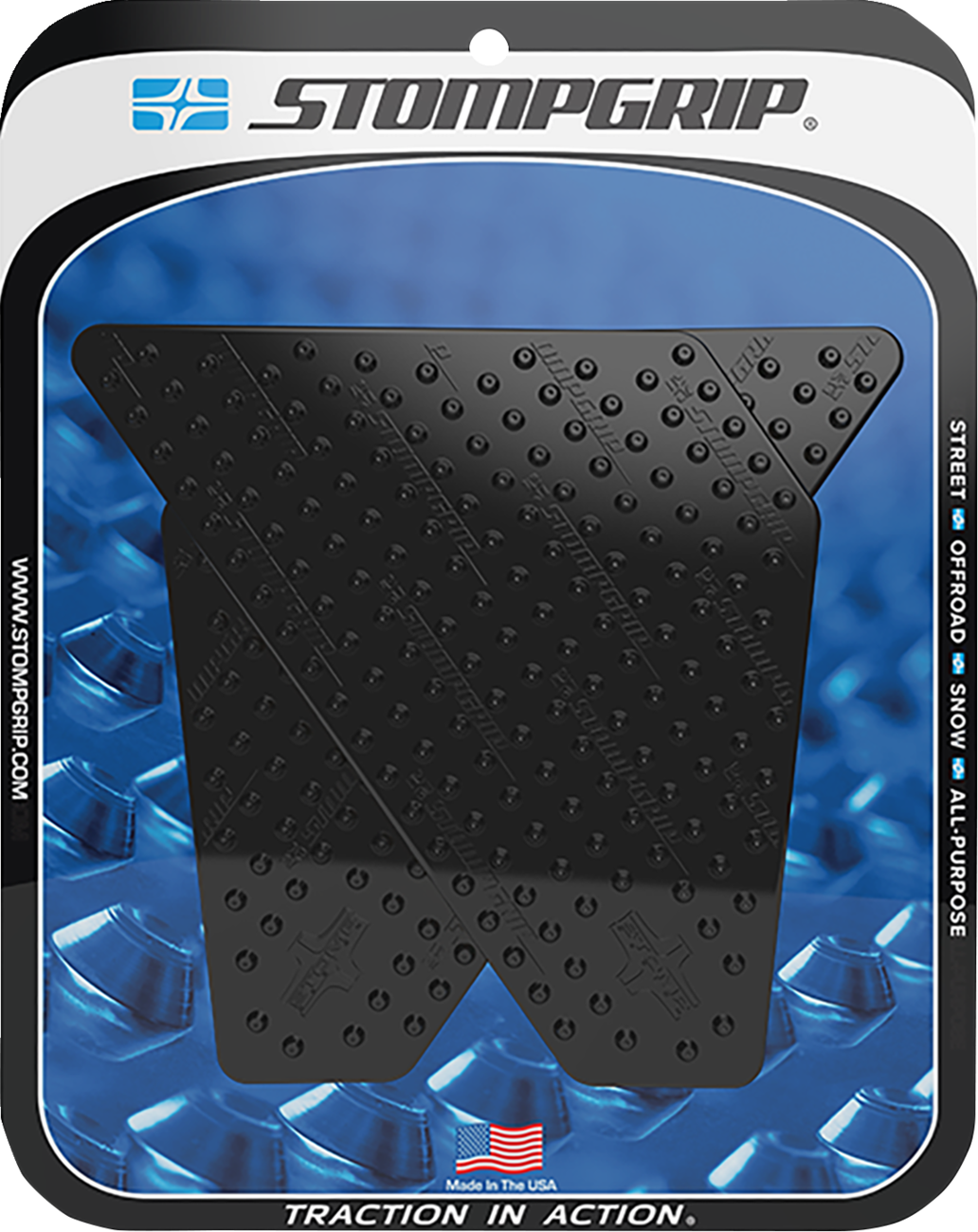 Stompgrip Traction Pad Tank Grips - Volcano - Black - KLR 650 Kawasaki