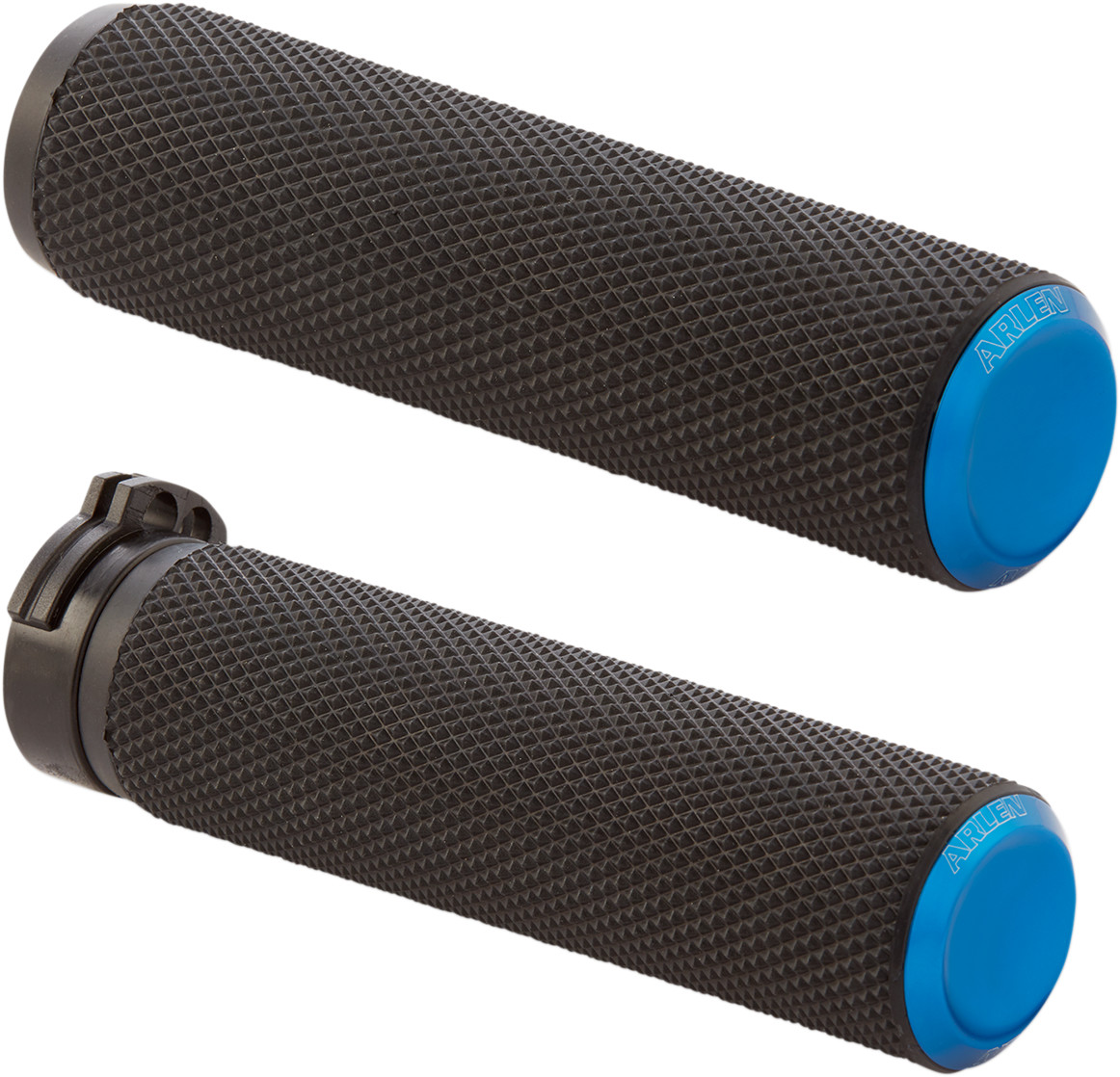 Arlen Ness Anodized Knurled Grips For Harley With Dual Cable Throttle