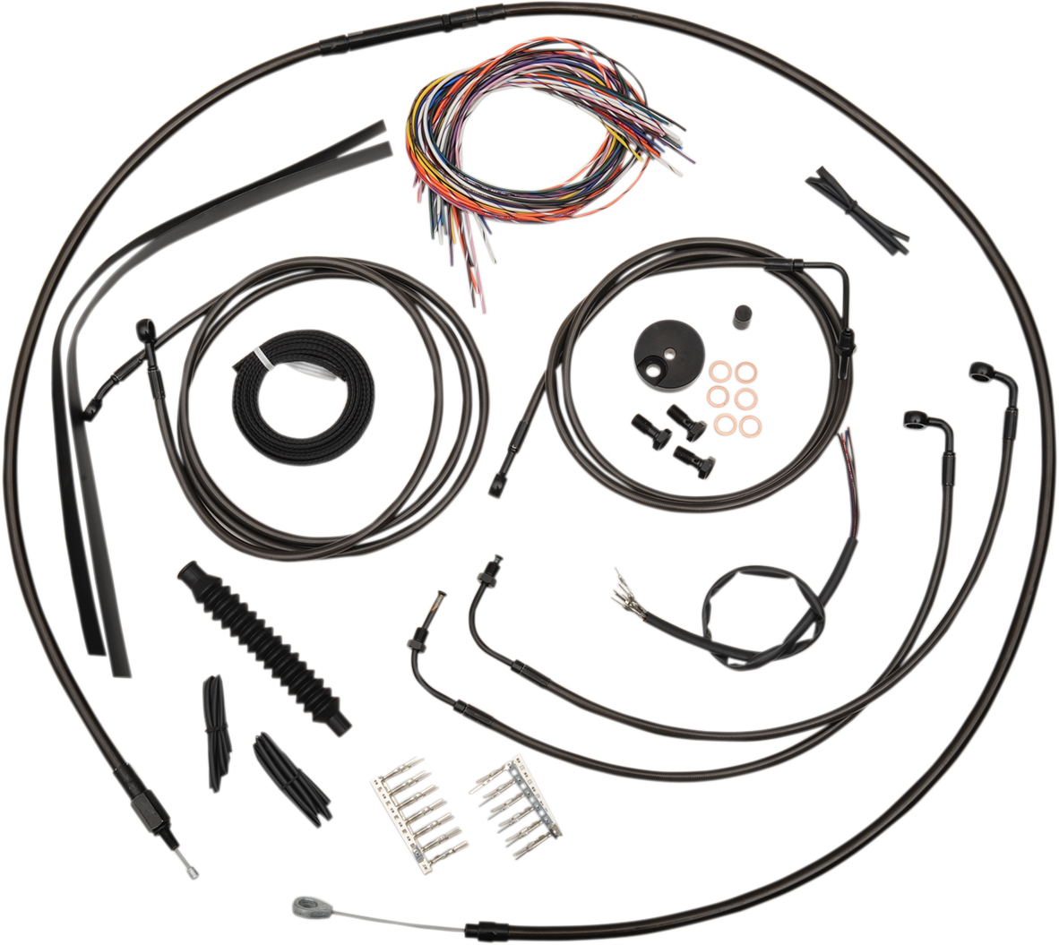 Complete Midnight Braided Handlebar Cable/Brake Line Kit — Standard