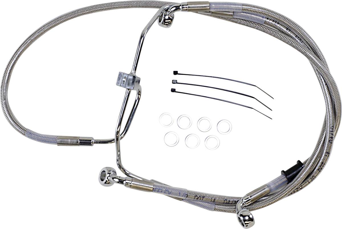 Drag specialties Brake Line - +8" - Stainless Steel - FXDF '08-'17 2008-2017 Harley Davidson FXDF Fat Bob