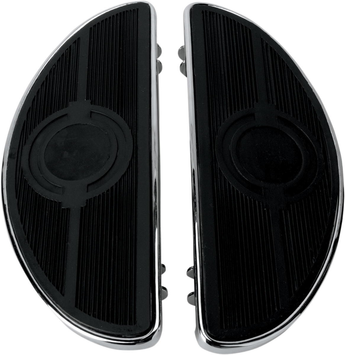 Drag specialties Half-Moon Floorboard - w/o Vibration Inserts - Chrome - FL Harley Davidson