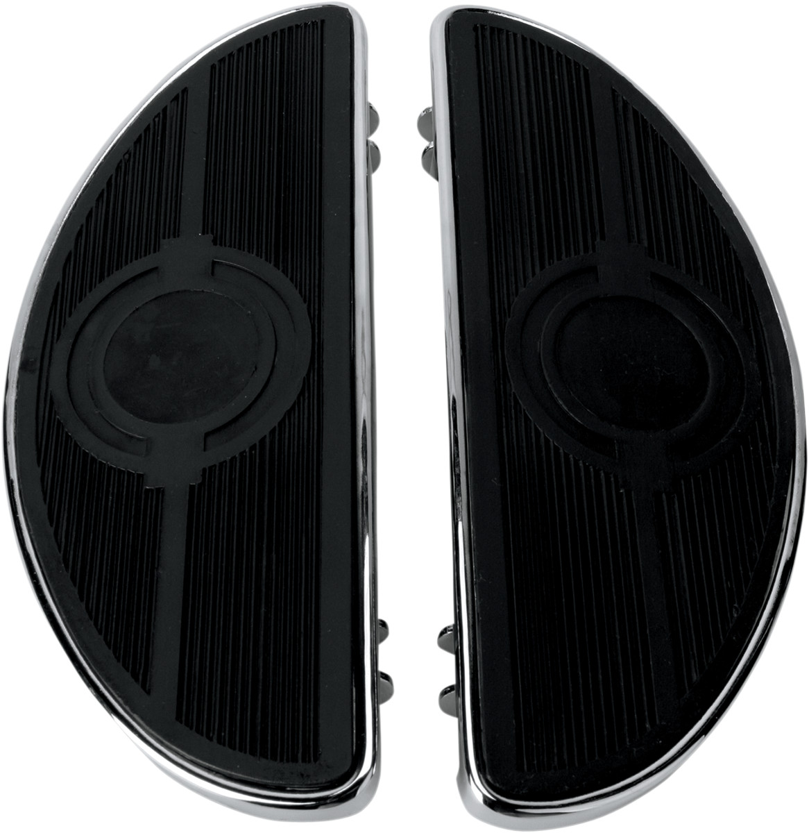 Drag specialties Half-Moon Floorboard - w/o Vibration Inserts - Chrome - FL Harley Davidson