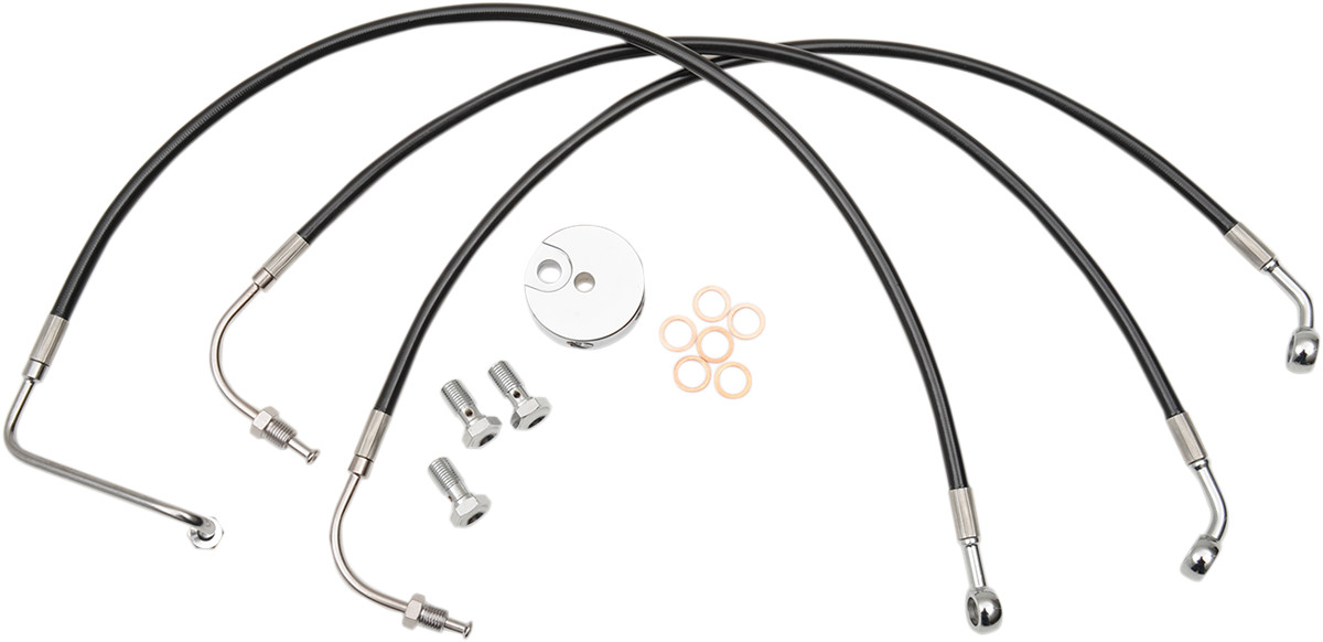 Black Braided Brake Line Kit