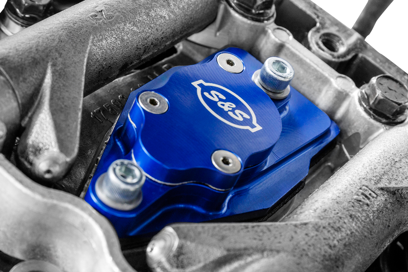 S&s cycle Billet Head Breather Kit - Anodized Blue - Twin Cam '99-'17 Harley Davidson