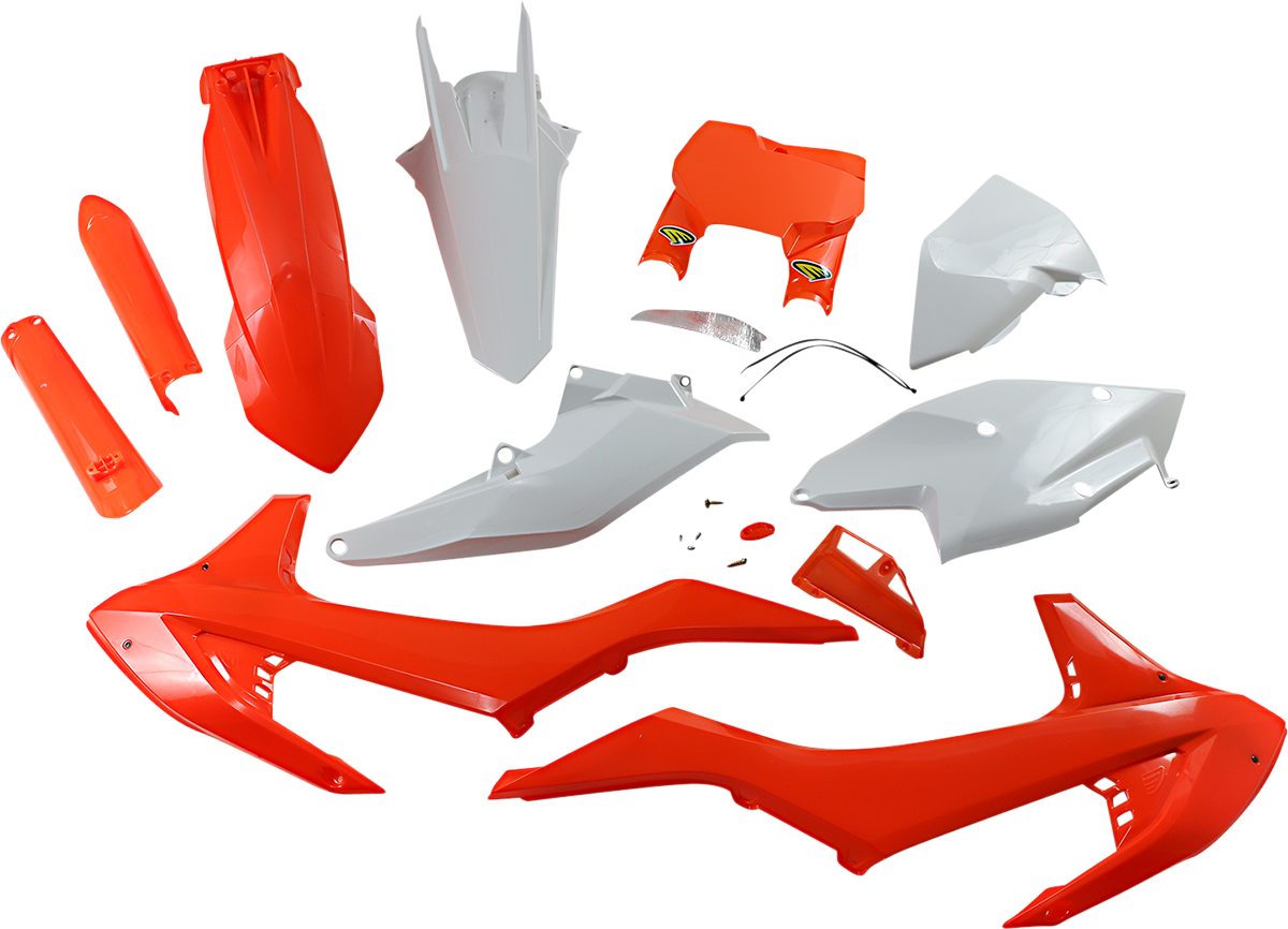 Cycra Body Kit - Powerflow - Fluorescent Orange/White - SX/SX-F/XC/XC-F KTM