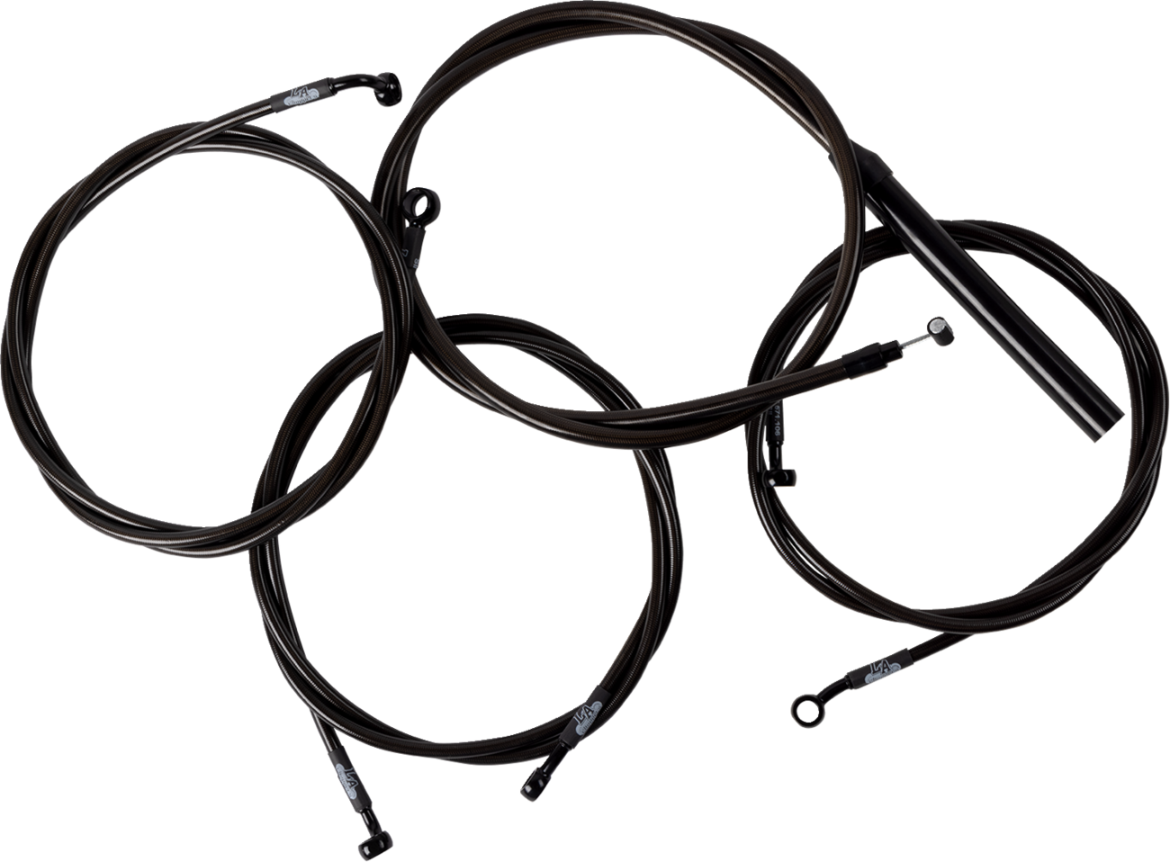 Complete Midnight Braided Handlebar Cable/Brake Line Kit — Standard