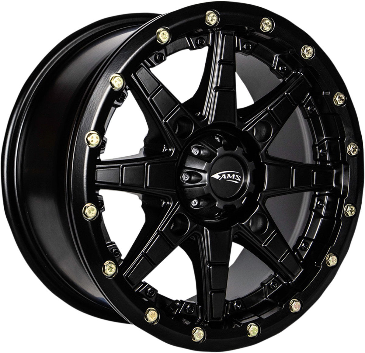 Ams Wheel - Roll'n 106 - Front/Rear - Black - 14x7 - 4/137 - 5+2 Can-Am/Honda/Kawasaki/John Deere