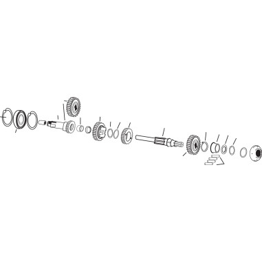 MAINSHAFT AND COMPONENTS FOR 4-SPEED XL