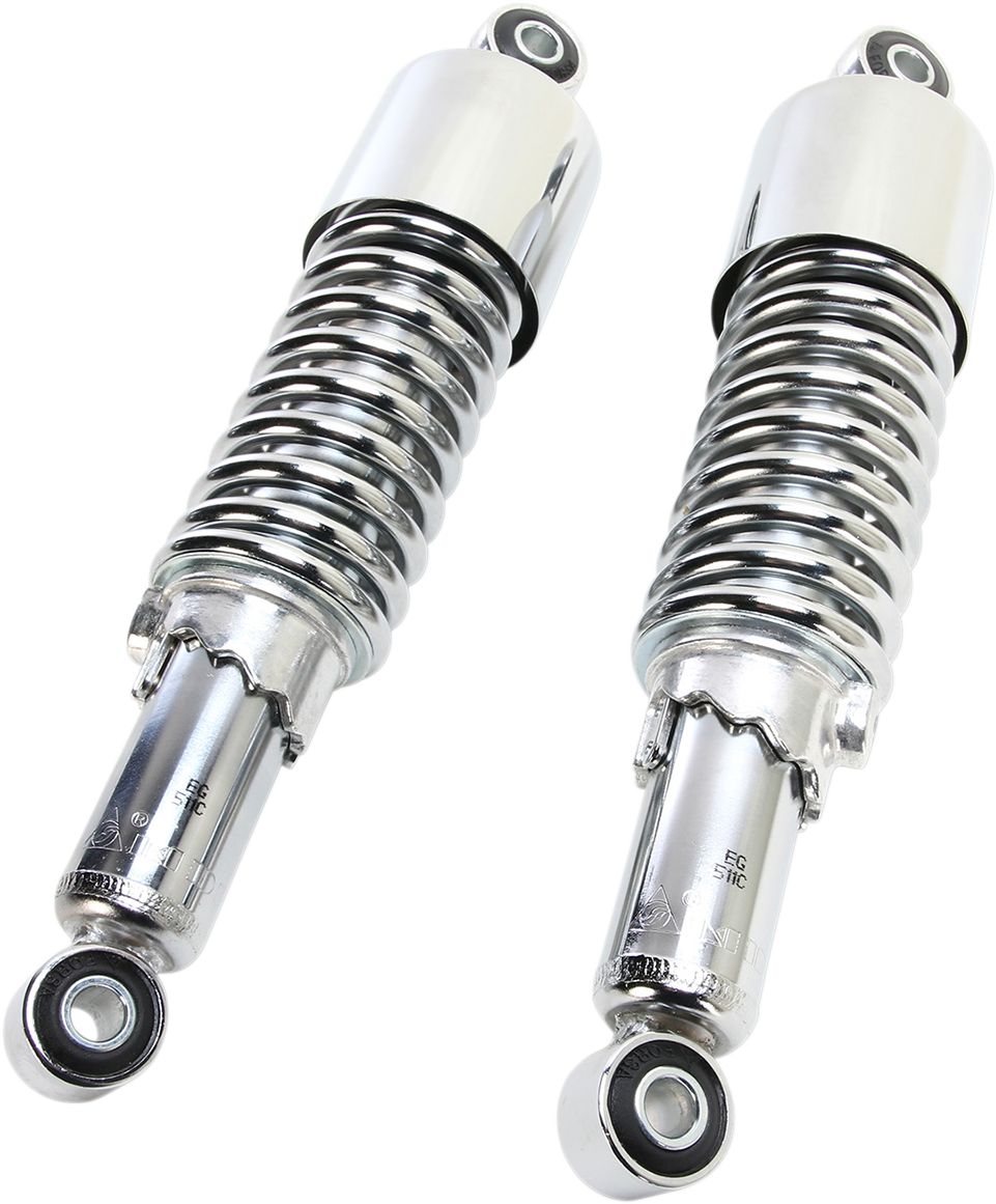 Emgo Custom Shorty Shocks with Shroud - Chrome Body/Chrome Spring Finish - Eye Lowering