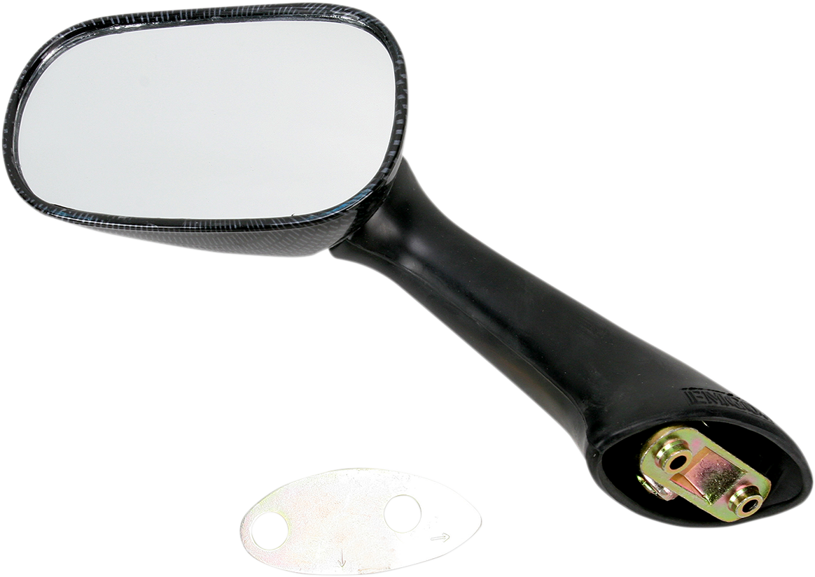 Emgo Mirror - Side View - Carbon Fiber - Rectangle - Left - Honda