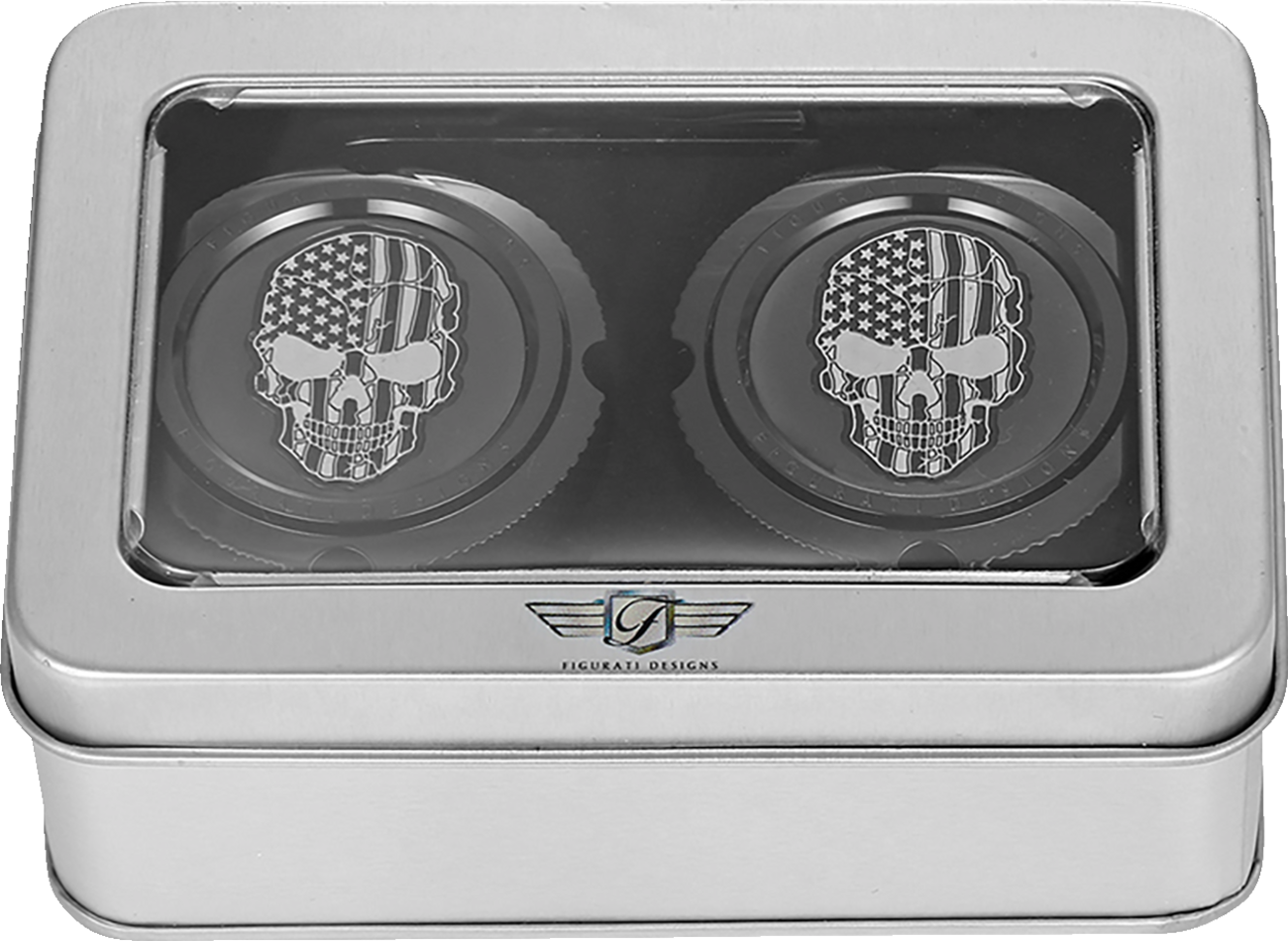 Figurati Designs Front Axle Nut Covers for Harley 2002-2025