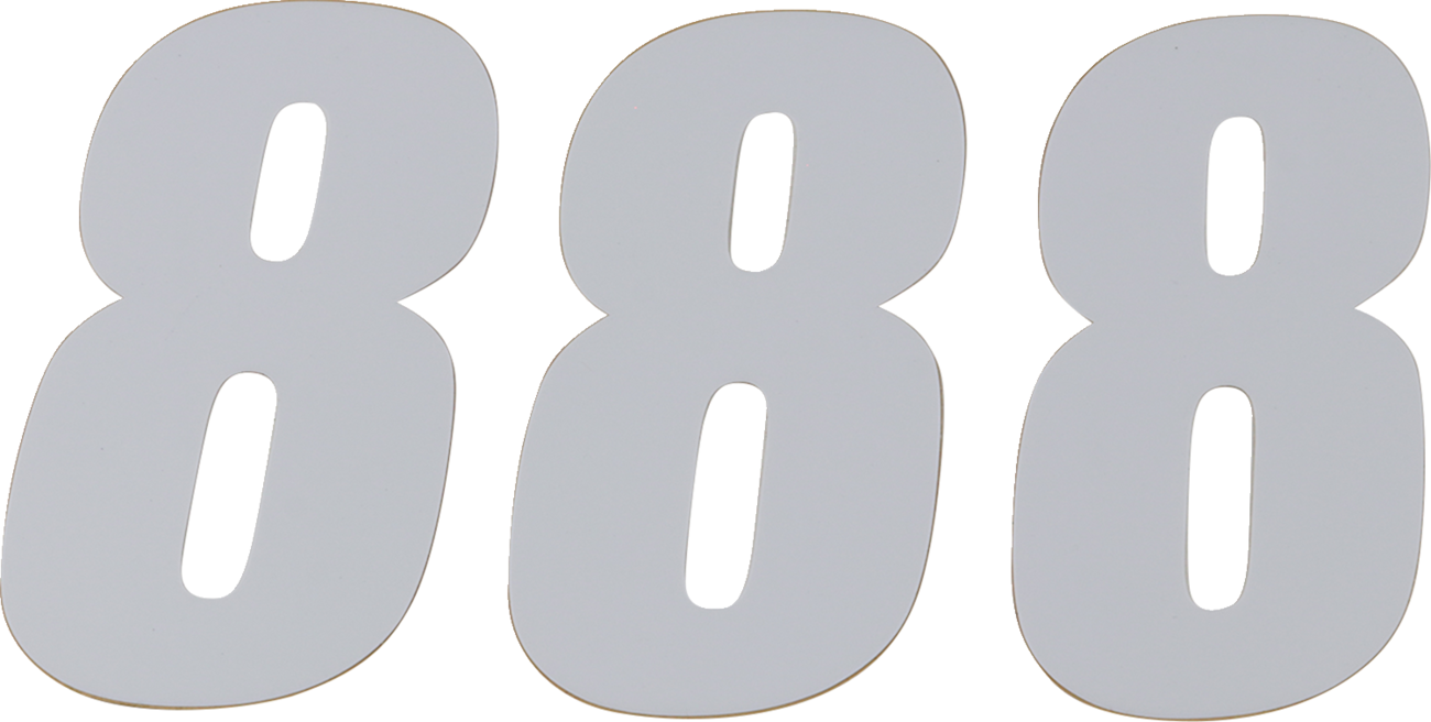 D'cor visuals SX Plate Number - #8 - White - 6"