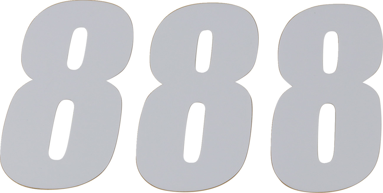 D'cor visuals SX Plate Number - #8 - White - 6"