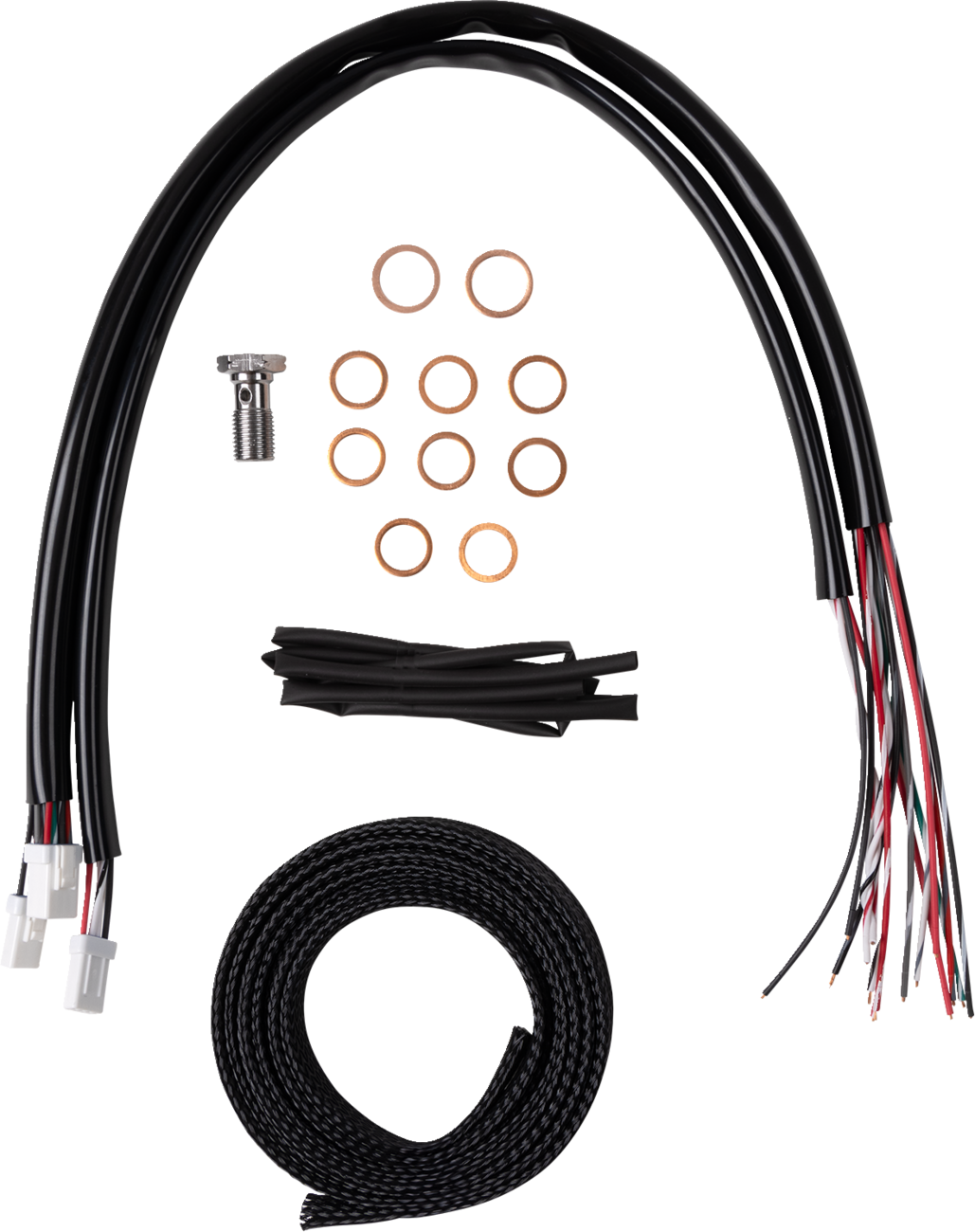 Complete Stainless Braided Handlebar Cable/Brake Line Kit — Cable Kit