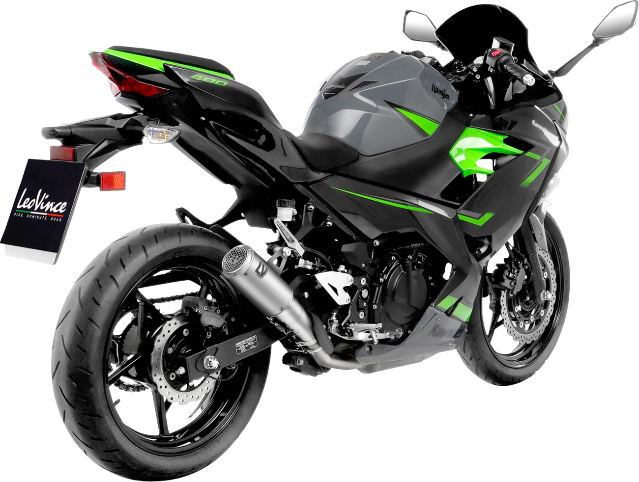 Leovince LV Corsa S Slip-On Muffler - Titanium - Kawasaki Ninja 400/500