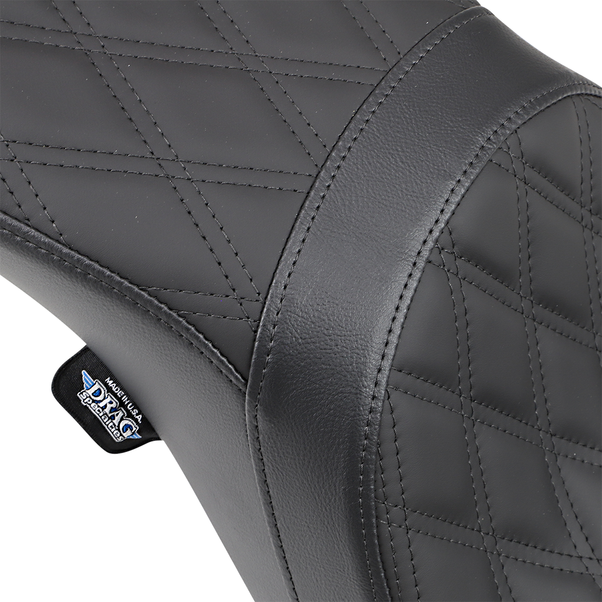 Drag specialties seats Predator 2-Up Seat - Double Diamond - Black - FX/FL '06-'17 Harley Davidson