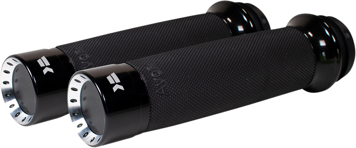 Khrome werks Turbine Grips - Custom Contour - TBW - Black Harley Davidson