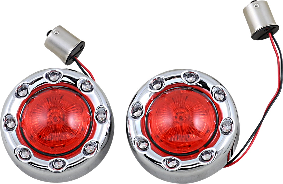 Custom Dynamics Probeam LED Bullet Chrome Red Lens 1156 Rear Turn Signals