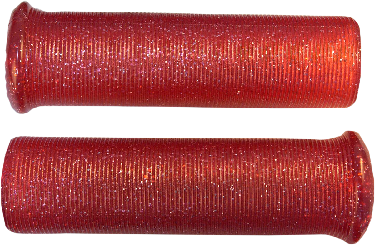 Emgo Star Fire Flake Grips - Retro - Metal - 7/8" - Red