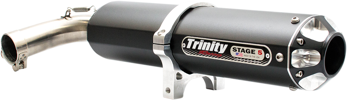 Trinity Racing Black Single Canister Stage 5 Muffler for 16-18 Yamaha YXZ 1000R