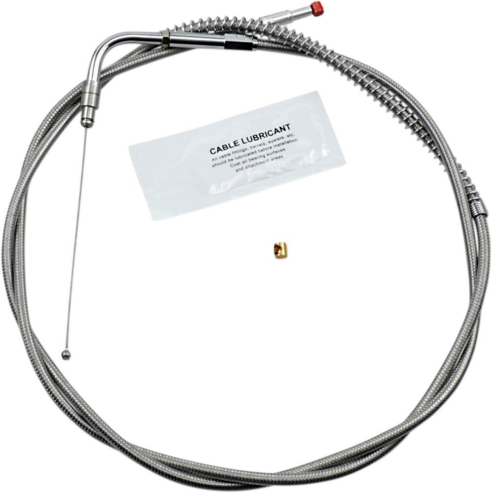 Barnett Stainless Steel Throttle Cable - +12" - '96-'01 Touring Harley Davidson