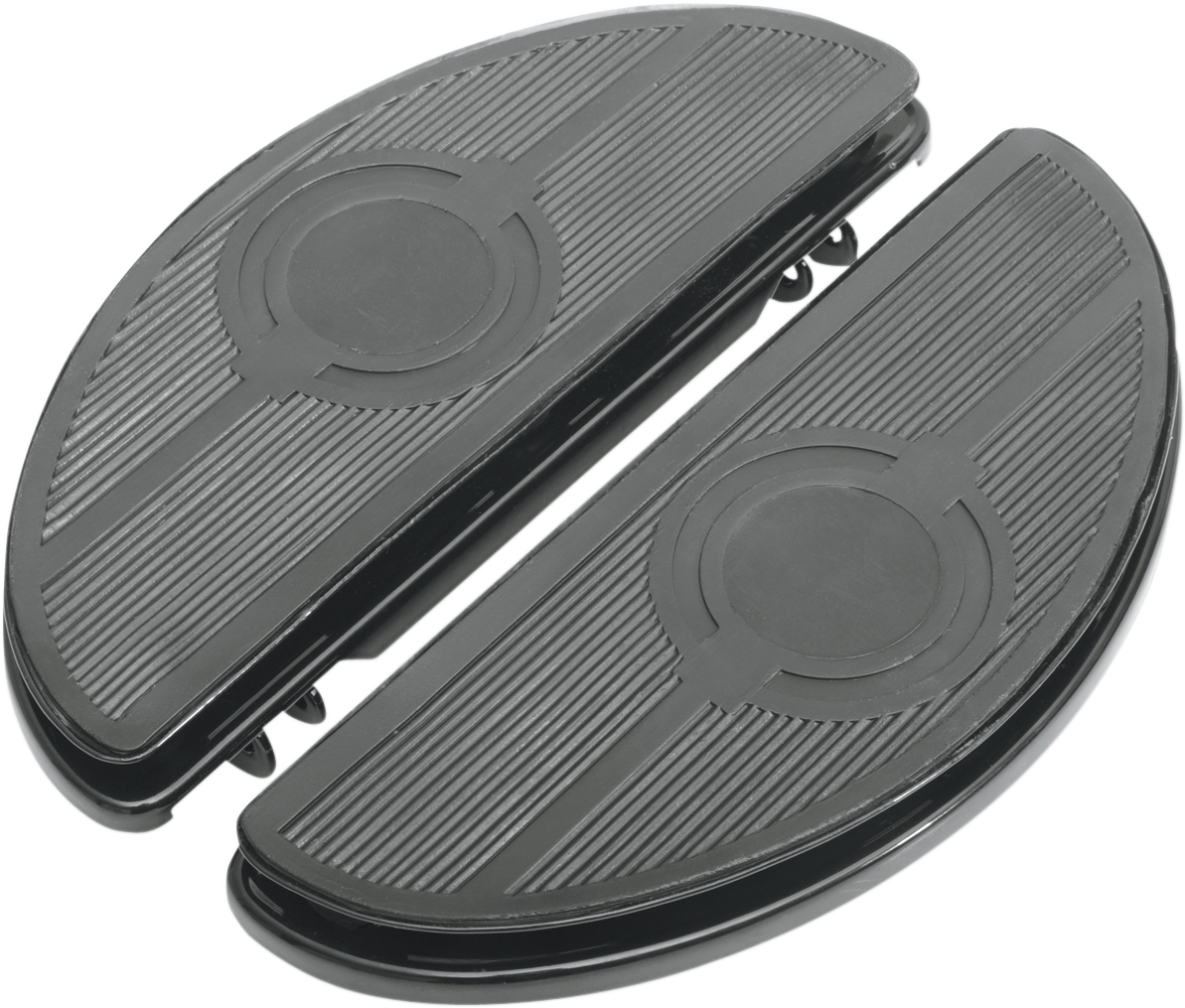 Drag specialties Half-Moon Floorboard - w/ Vibration Inserts - Black - FL Harley Davidson