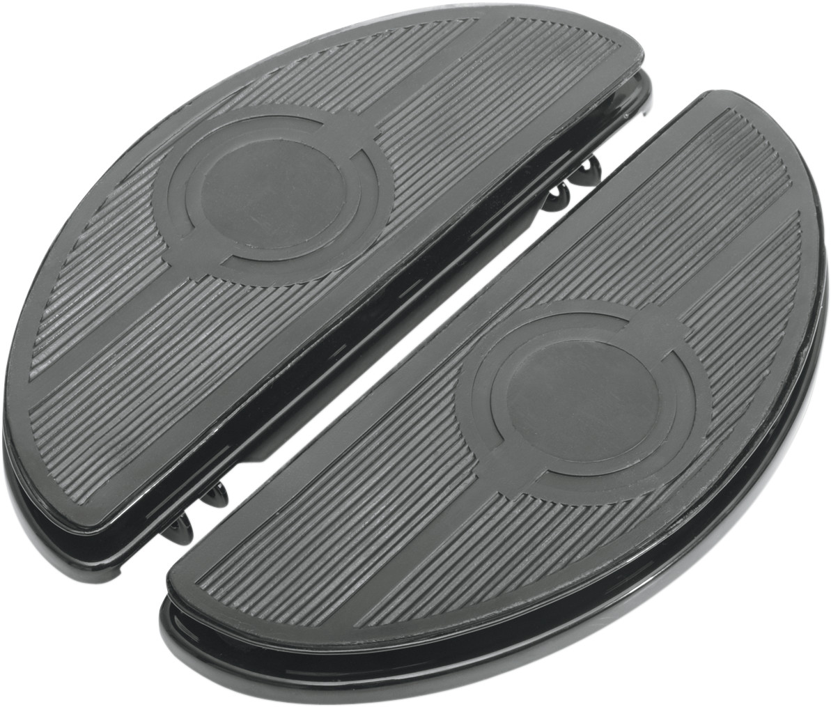 Drag specialties Half-Moon Floorboard - w/ Vibration Inserts - Black - FL Harley Davidson