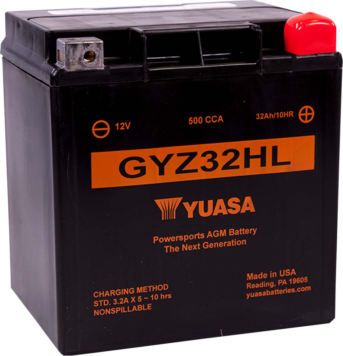 Yuasa GYZ Factory-Activated AGM Maintenance-Free Battery Harley Davidson/Can-Am/Polaris/Arctic Cat/BMW/Moto Guzzi/Benelli