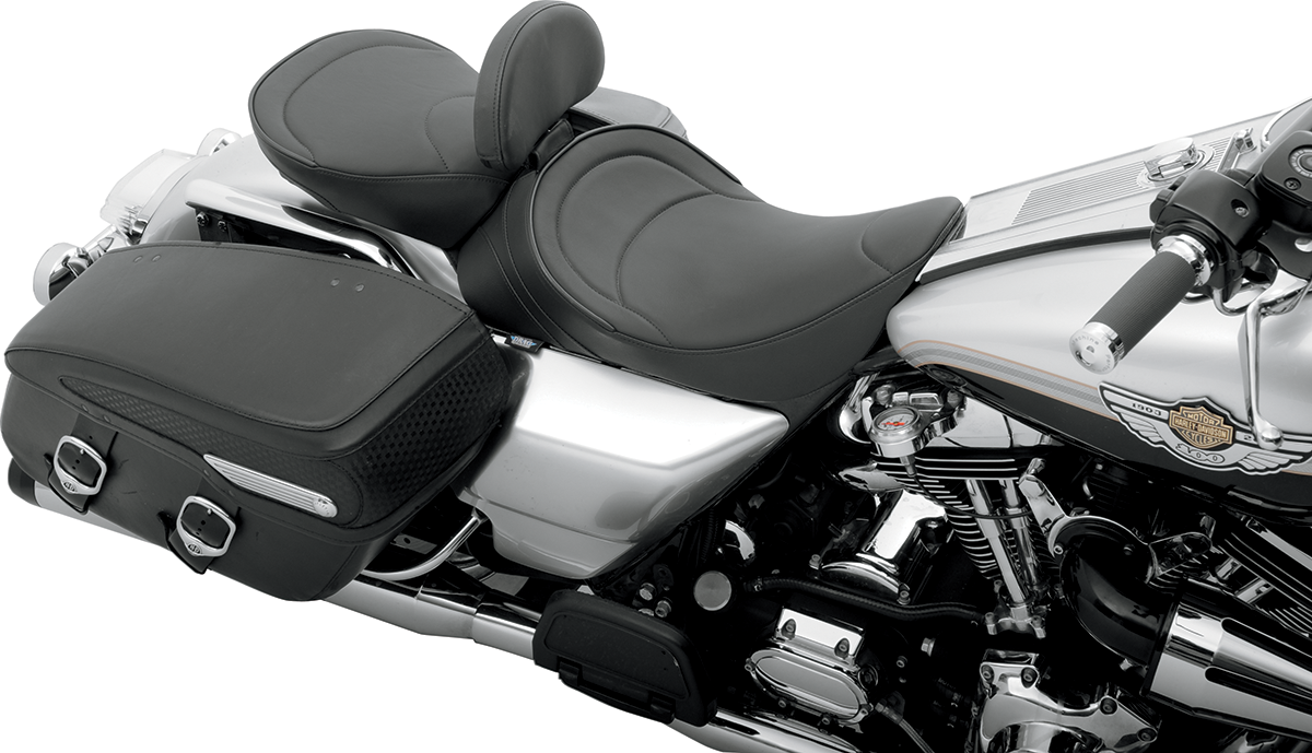 Drag specialties seats Solo Seat - Mild Stitched - Driver Backrest - FLH '97-'07 Harley Davidson