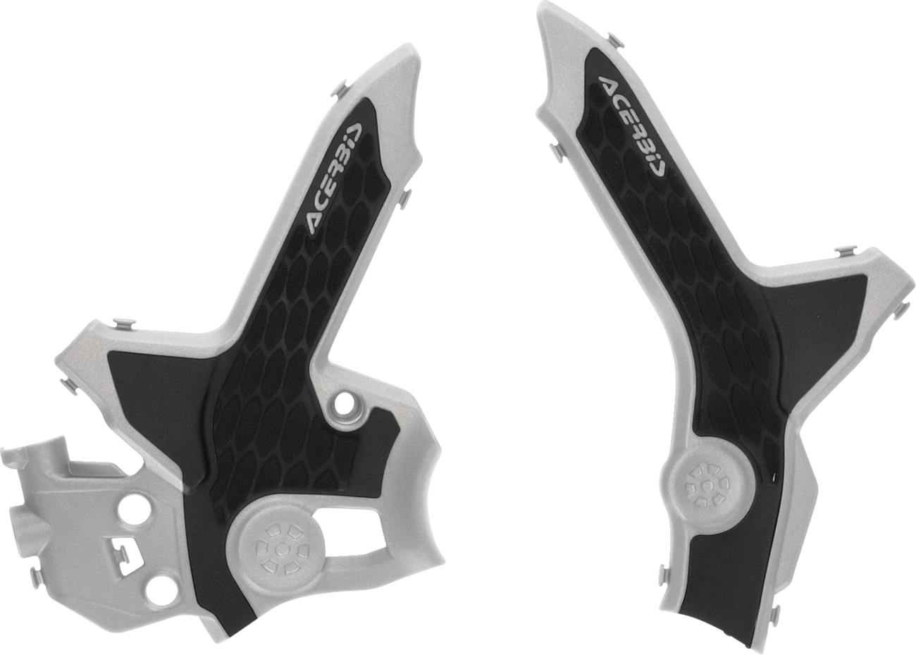 Acerbis X-Grip Frame Guards - Gray/Black - CRF300 2021-2024 Honda CRF300L / 2021-2024 Honda CRF300L ABS