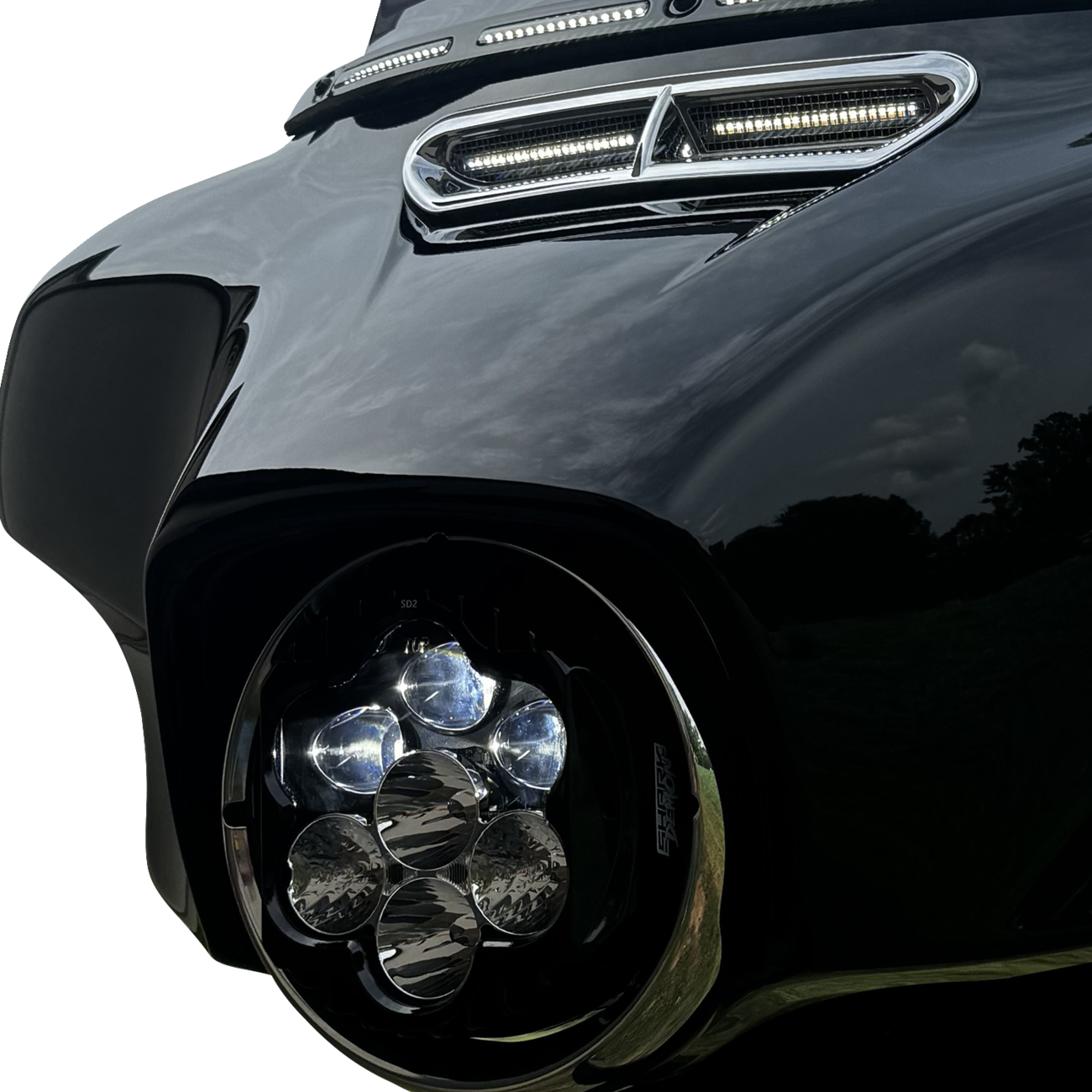 Custom Dynamics Shark Demon 2 Headlight For Harley Touring 1994-2025