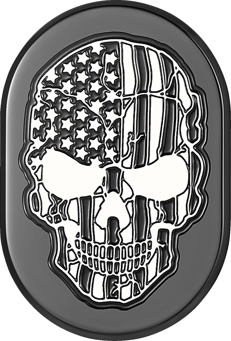 Figurati Designs Contrast Flag Skull Antenna Hole Filler For Harley Touring 2006-2024
