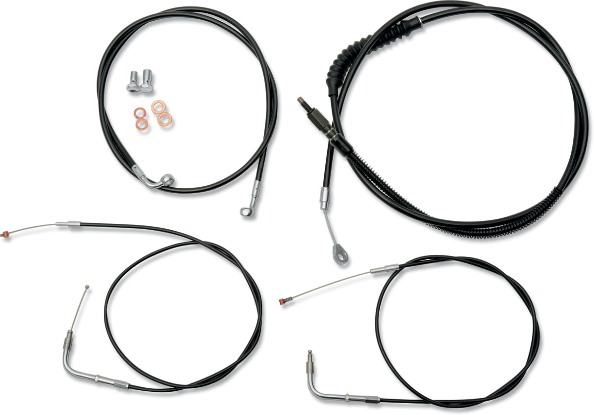 La choppers Standard Black Vinyl Handlebar Cable/Brake Line Kit - 15"-17" Ape Hangers - '08-'17 FXDF 2008-2017 Harley Davidson FXDF Fat Bob / 2009-2009 Harley Davidson FXDFSE CVO Dyna Fat Bob / 2010-2010 Harley Davidson FXDFSE2 CVO Dyna Fat Bob
