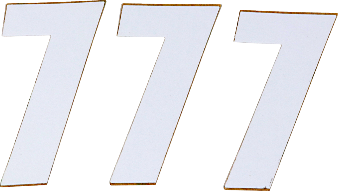 D'cor visuals SX Plate Number - #7 - White - 4"