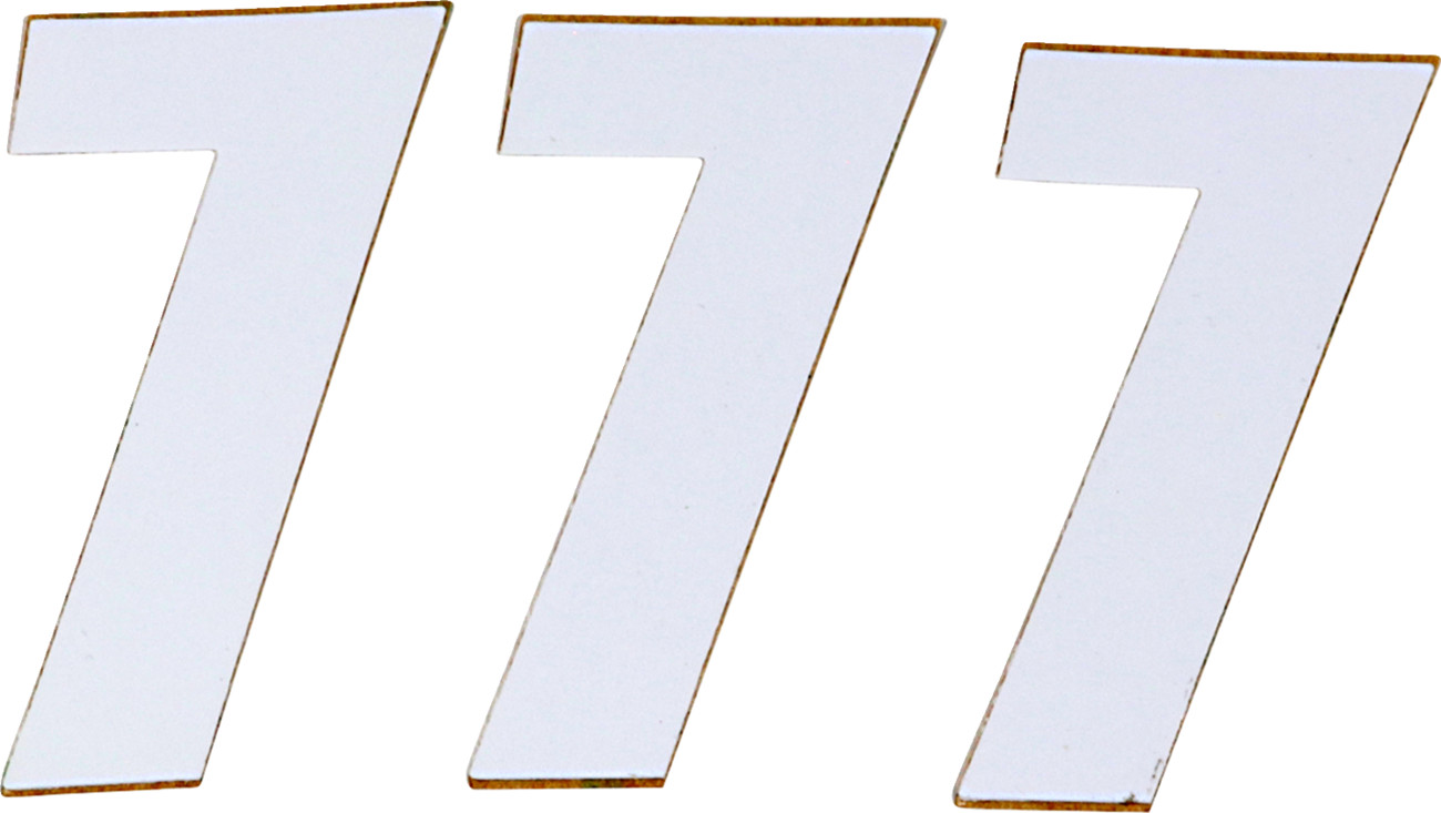 D'cor visuals SX Plate Number - #7 - White - 4"