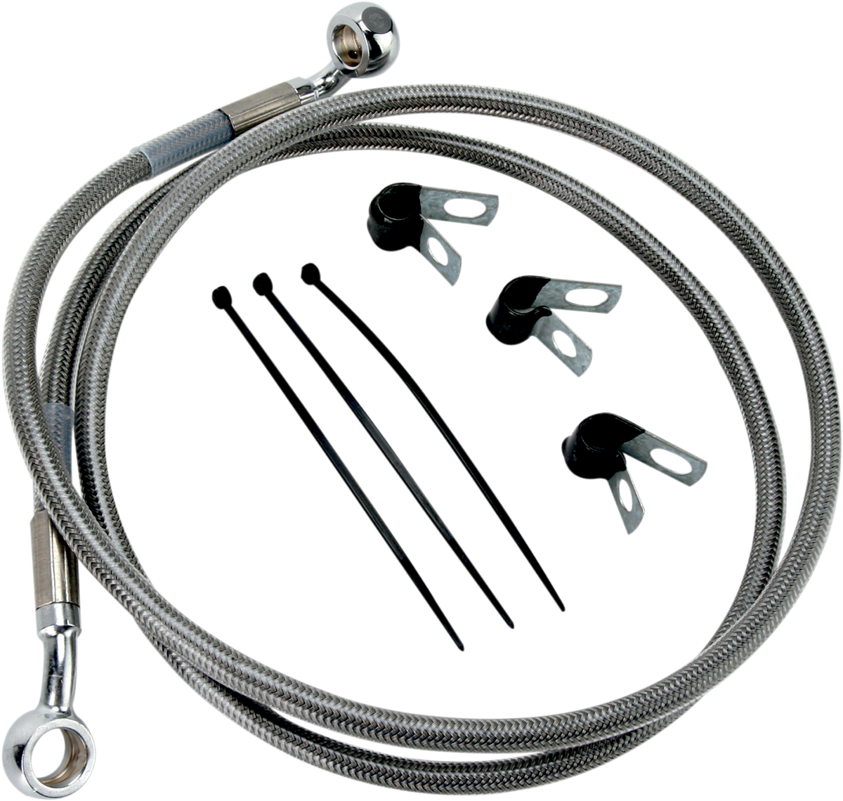 Drag specialties Brake Line - Front - +2" - Stainless Steel Harley Davidson