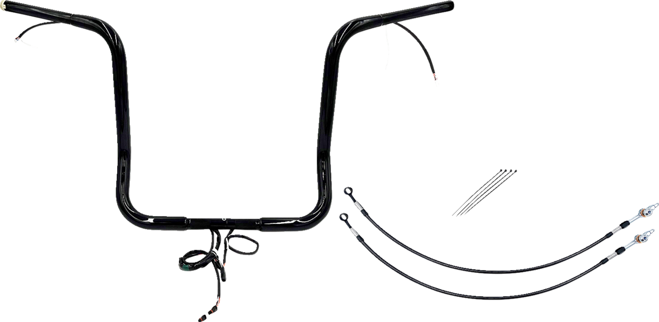 Fat Baggers Inc. 1 1/4" Wired Pointed Top Handlebar Kit For Harley Touring 2016-2020