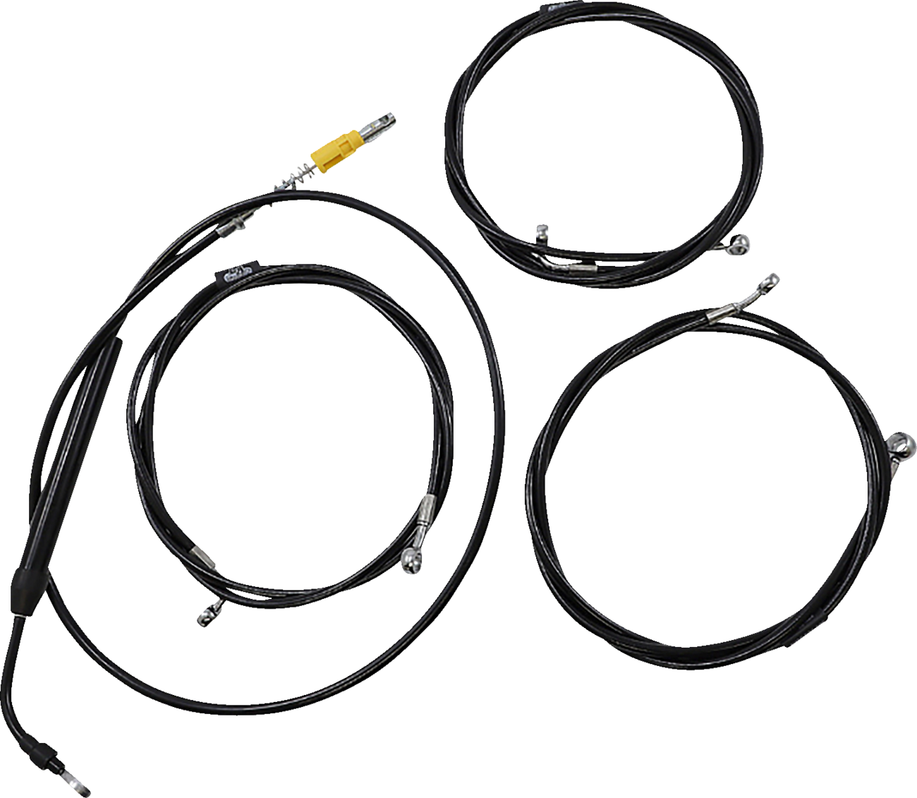 LA CHOPPERS Standard Black Vinyl Handlebar Cable/Brake Line Kit — Ape Hanger