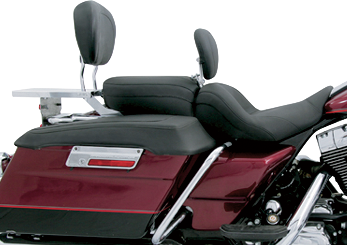 Mustang Lowdown Seat with Driver Backrest - Plain - FLHR '97-'07 Harley Davidson