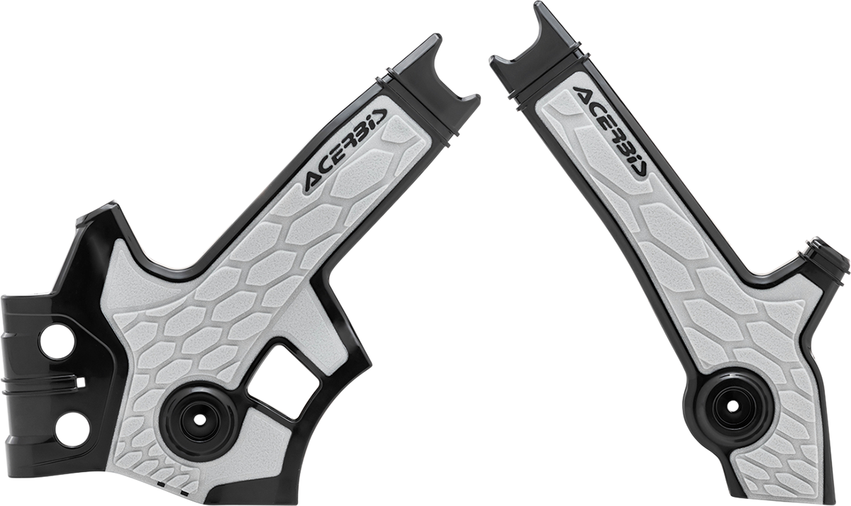 Acerbis X-Grip Frame Guards - Black/Silver - DR 650S/SE 1996-2020 Suzuki DR 650 / 2021-2022 Suzuki DR 650 SE / 2021-2024 Suzuki DR650S